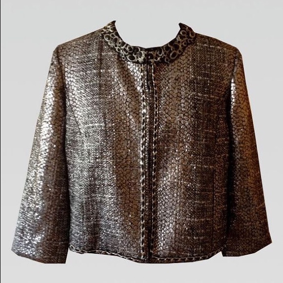 Silver Wool  Lurex Tweed Jacket - Picture 1 of 1